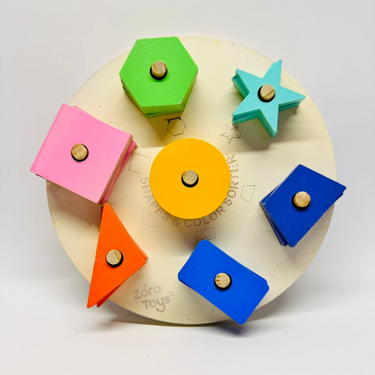 Wooden Multicolored Geometric Shape Sorter