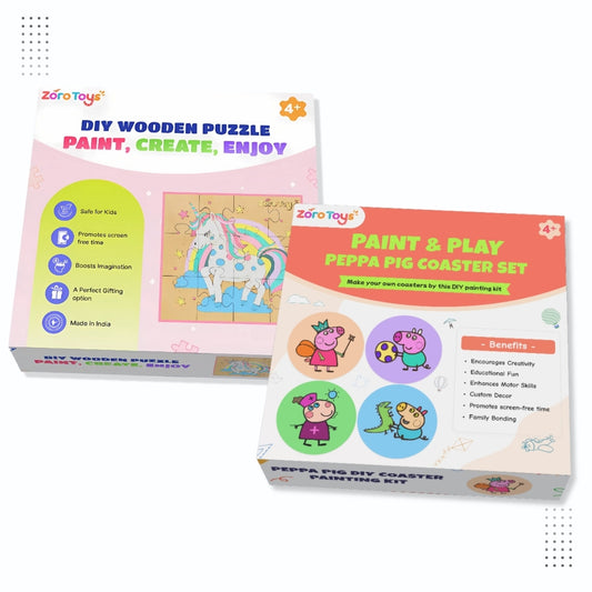 Peppa Pig Coasters & Unicorn Puzzle Combo Painting Kit