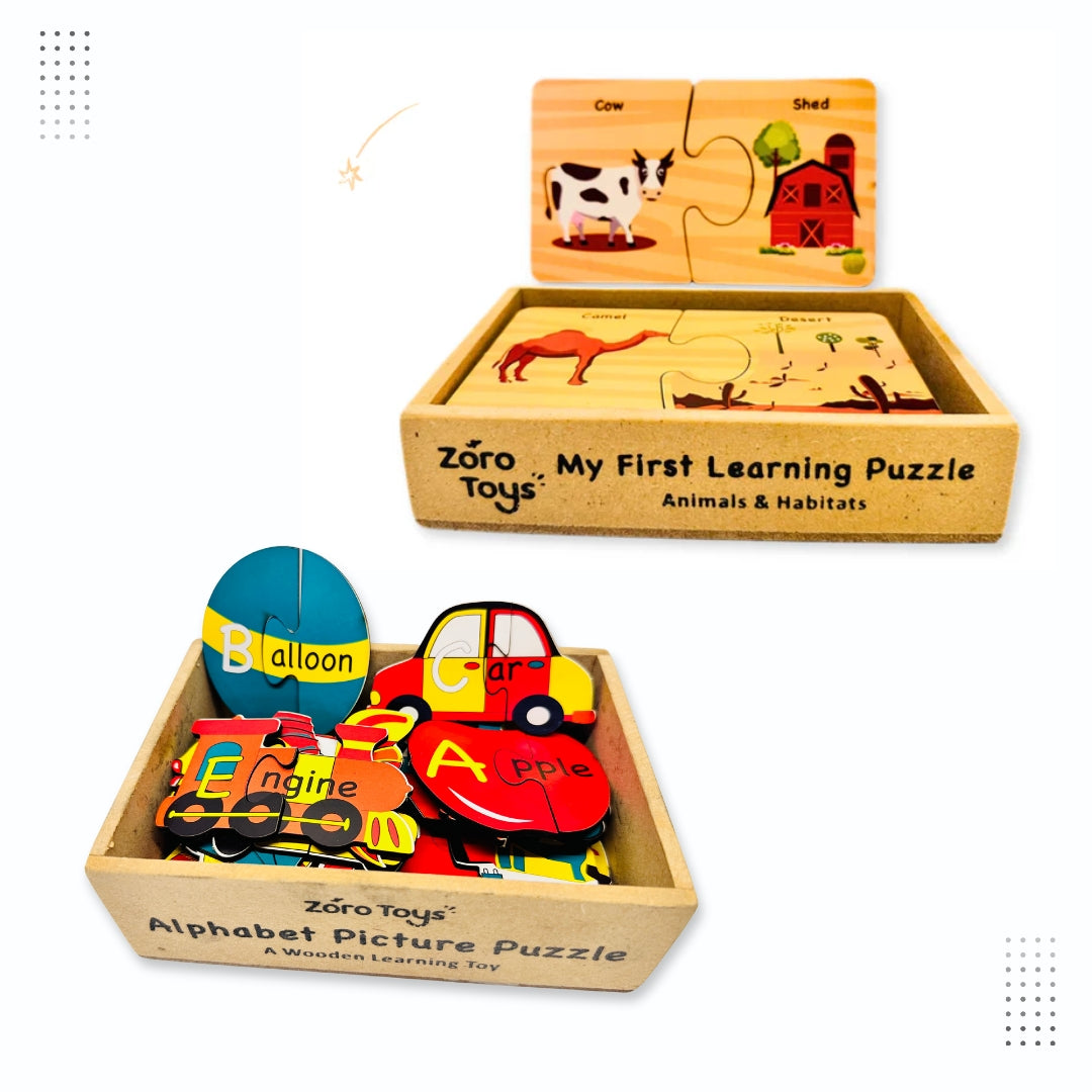 Alphabet & Animal Homes 2-Piece Puzzle Combo