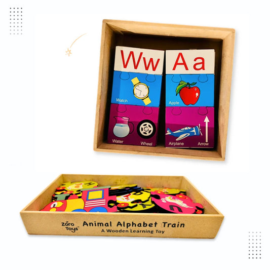 A to Z Animal Train & Alphabet Matching Puzzle Set