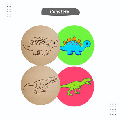 Dinosaur Coasters & Jungle animals Puzzle Combo Painting Kit