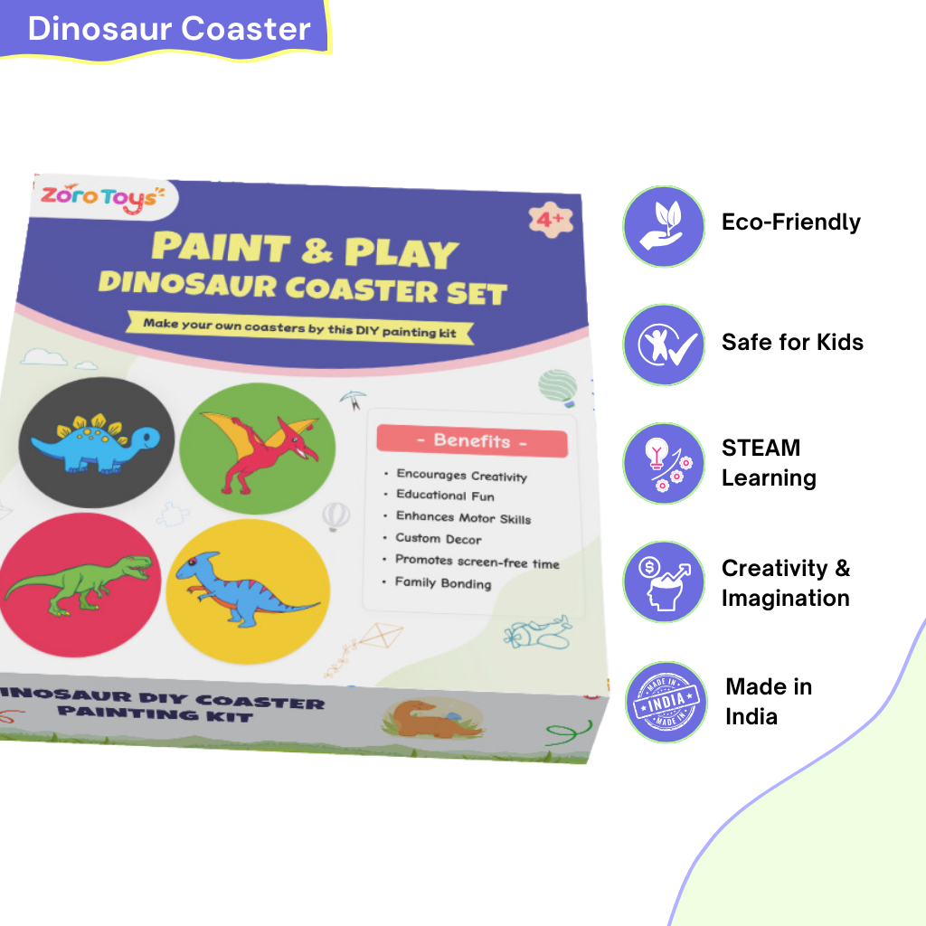 Dinosaur DIY coaster painting kit